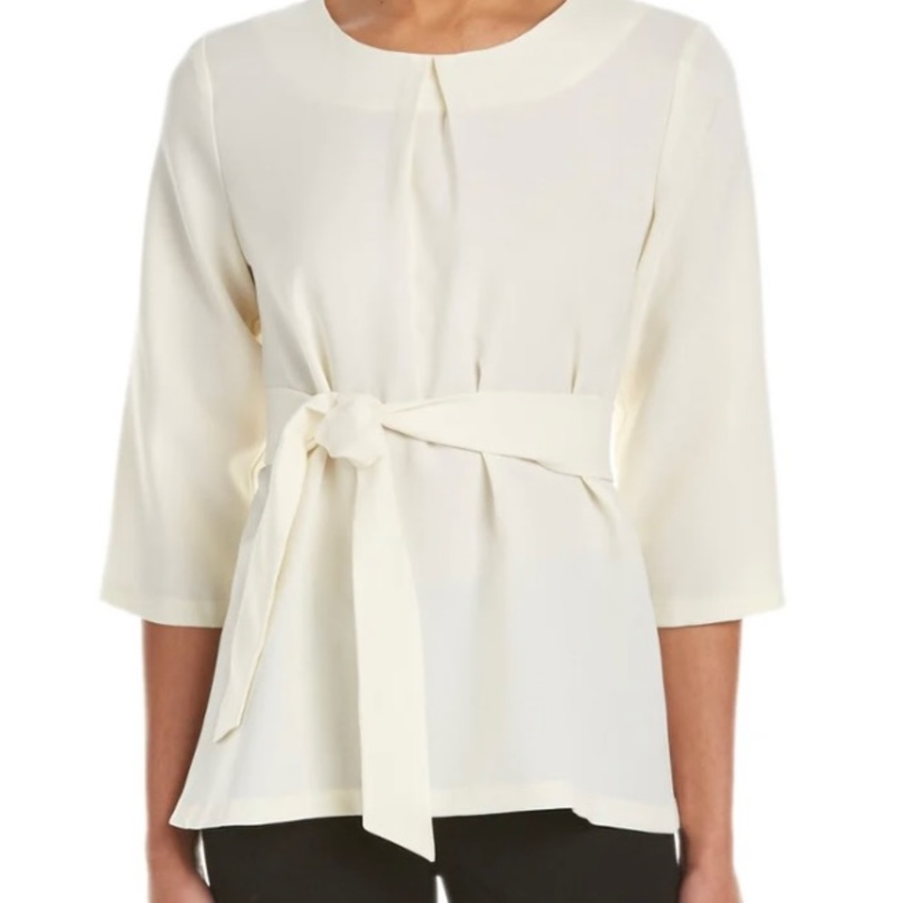Rebecca Tatti Classic Tie Front Blouse, Size S - New with Tags!
